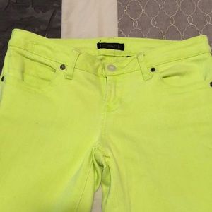 Neon Green Rave Festival Jeans Size 7